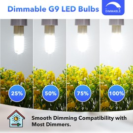 MAXvolador G9 LED Bulb Dimmable, Daylight White 6000K, 40W T4 Halogen Equivalent, Bi Pin Base 4W G9 Light Bulbs for Chandelier Lighting, 400LM, 6 Pack