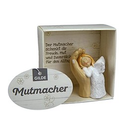 GILDE Mutmacher Guardian Angel in Protective Hand 5.0 x 4.0 cm Child in Hand in Beautiful Packaging with Saying