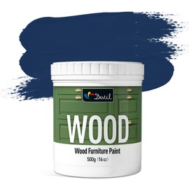 DWIL Matte Finish Furniture Paint - 16 Oz Wood Paint for Cabinets, Doors, Tables, and Dressers Refinishing - Water-Based, Non-Toxic & Odorless, Easy to Apply(Ambassador blue)-Without Tools
