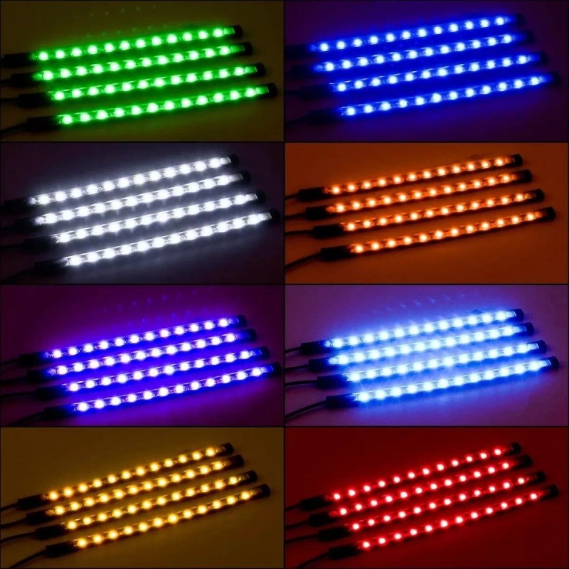 PUNKZZ Tiras 48 Led Rgb Interior Control Remoto Luz Para