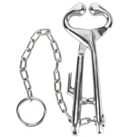 Cow Nose Pliers Stainless Steel Cattle Nose Ring Pliers with Chain Cattles Traction Clamp