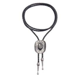 Joxevyia Western 3D Cowboy Hat Bolo Tie Native American Bolo Tie Cowboy Vintage Cowgirl Necktie Silver Hat Bola Tie for Men Boys