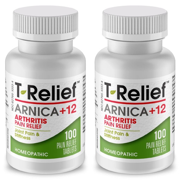 T-Relief Arthritis Arnica +12 Pain Relieving Natural Medicines Help Reduce Soreness Stiffness Aches & Pains in Joints Naturally - 100 Tablets (2 Pack)