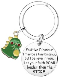 MADHAHEFU Emotional Support Dinosaur Gift Funny Dinosaur Keyring Inspirational Gifts For Daughter Friends Christmas Birthday Gifts Good Luck Cheer Up Gifts Positive Gifts For Friends