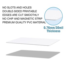 20 Pack Premium Blank PVC Cards, CAETOUNG CR80 30 Mil Graphic Quality White Plastic Cards for Photo ID Badge Printers