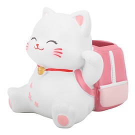 Cat Pen Holder Multipurpose Resin Innovative Cute Pencil Holder for Desk Home School Office Decor