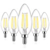 Ascher E12 Candelabra LED Light Bulbs 60 Watt Equivalent, Daylight