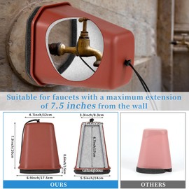 4 Pack 2026 Upgrade Extra Large Outdoor Faucet Cover for Winter Freeze Protection 8.5x7x5.5in Thick Plastic Foam Hose Bib Spigot Cover Winter Insulated with Reflective Strips (Red)