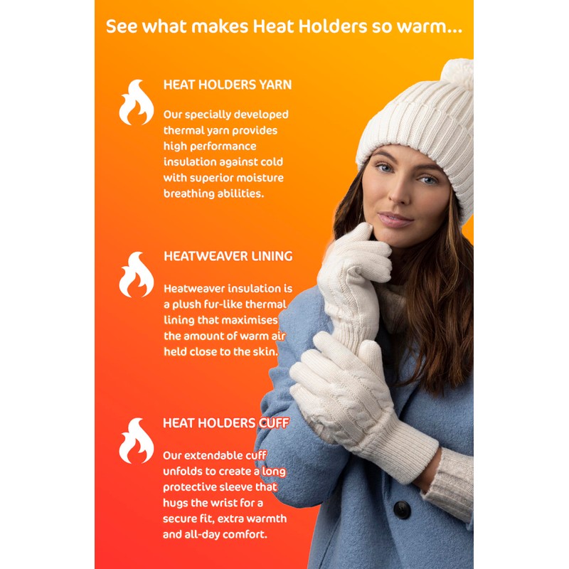 HEAT HOLDERS - Ladies Cute Striped Fairisle Warm Knitted Fleece