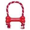 KONG Goodie Bone with Rope Dog Toy, Rojo, XS