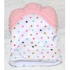 Happy Kids Silicon Teether Mitten Pink with Polka Dots Secures