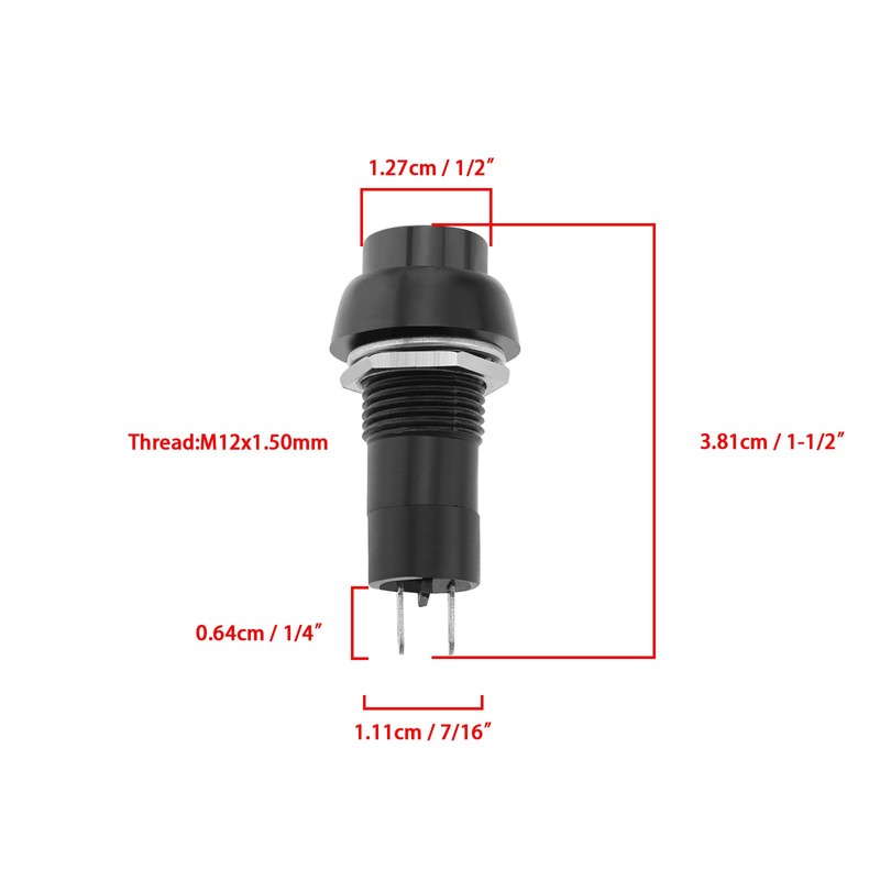 Create idea 5pcs 12mm Latching Push Button Switch SPST ON