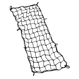 ZUOZE Small Cargo Net 30"x15" Stretches to 60"x30" with Thicken Hooks | Natural Latex Core, Tight 2”x2” Mesh Heavy Duty Bungee Net for Motorcycles, ATVs, Kayaks and RVs (Black, 1 Pack)