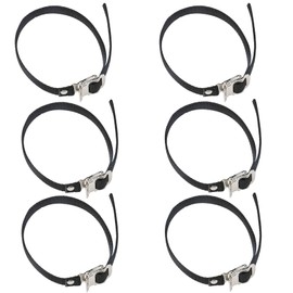 Pack of 6 Bicycle Pedal Straps, Bicycle Pedal Clips, Adjustable Bicycle Pedal Strap, Toe Clips Straps with Clamping Lock, Bike Pedal Straps Black for Exercise Spin Bike and Outdoor Bikes (50 cm)