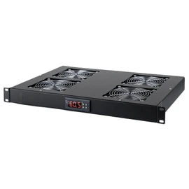 Rack Mount Fan 1U Network 19”Racks with Digital Display Screen Suitable for Home Theaters Office Computer Rooms AV Cooling Rack