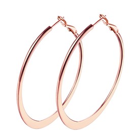 Hoops Earrings, Fashion Jewelry Big Rose Gold Plated Hoop Earrings for Women