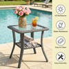 Dienspeak Patio Tables Wicker Side Table, Rattan End Table with