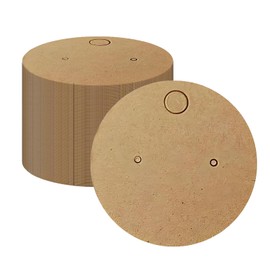 Pack of 100 Earring Display Cards, Kraft Paper Earrings Cards, 4 cm Round Jewellery Display Cards Earrings, Khaki Earring Packaging Holder Cards for Earrings Storage and Display