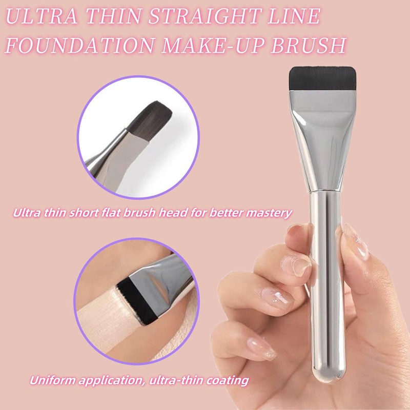 3 Pcs Thin Foundation Makeup Brush Flat Liquid Foundation Brush