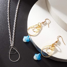 PH PandaHall 300pcs Drop Open Bezels for Resin 3 Sizes Earrings Beading Hoop Linking Rings Teardrop Connectors Charms Links Frames for Clay Earring Necklaces Bracelets Jewelry Making(Gold Silver)