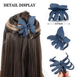Butterfly Hair clips Hair Accessories for girl women Large claw clips for Thick or Thin Hair.(4pcs Matte Large)