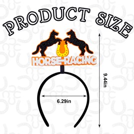 Horse Racing Headband Set 3PCS Kentucky Derby Festival Party Headwear Equestrian Hair Accessories Felt & Plastic Headbands for Kentucky Derby Party Horse Race Event Fancy Dress Costume Decor Style C