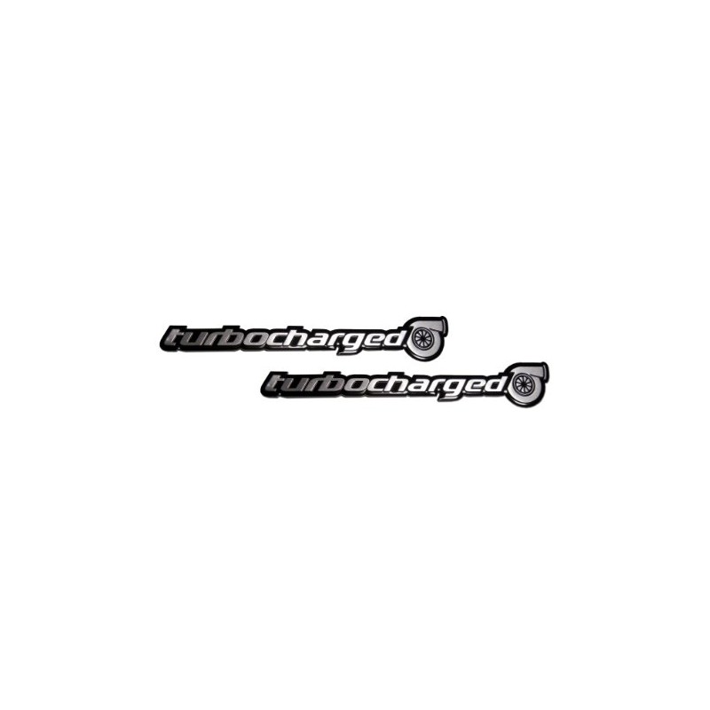 ERPART 2 x (Pair/Set) Turbo TURBOCHARGED Aluminum Emblems Badges for