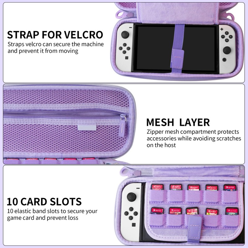 HYPERCASE Cute Carrying Case for Switch OLED, the Travel Case