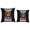 Turkey Trot Running Squad Thanksgiving Throw Pillow
