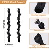 Chandelier Black Cord Cover 2 Pack Touch Fasteners 70.8inches,Brushed Polyester
