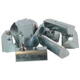 10x T-Slot Nut V 8 St Slot 8 - Type I - M4 with step, spring loaded ball, steel