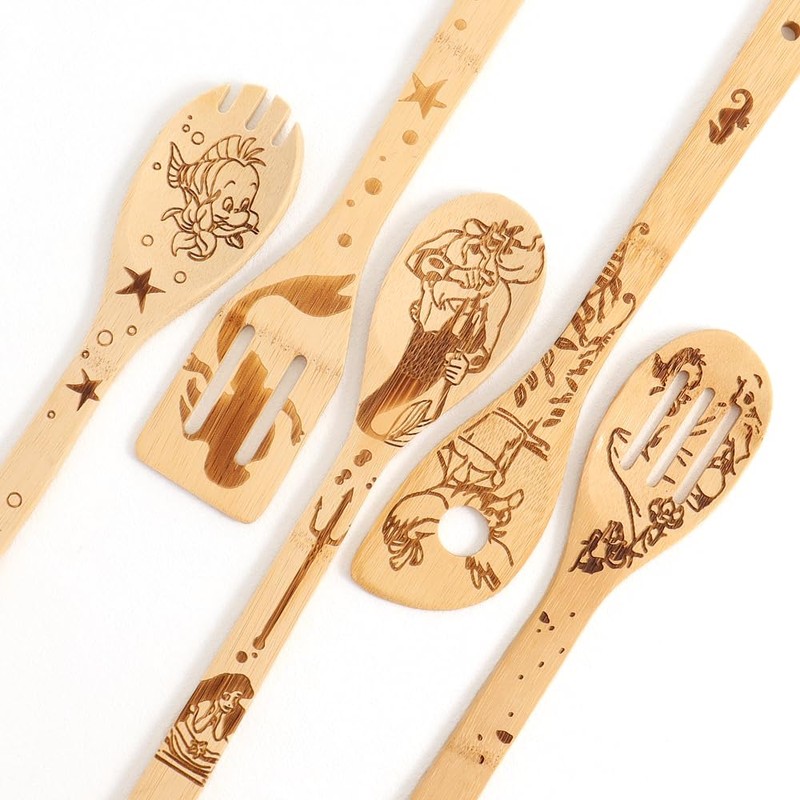 The Little Mermaid Organic Bamboo Spoon for Cooking, Burnt Kitchen