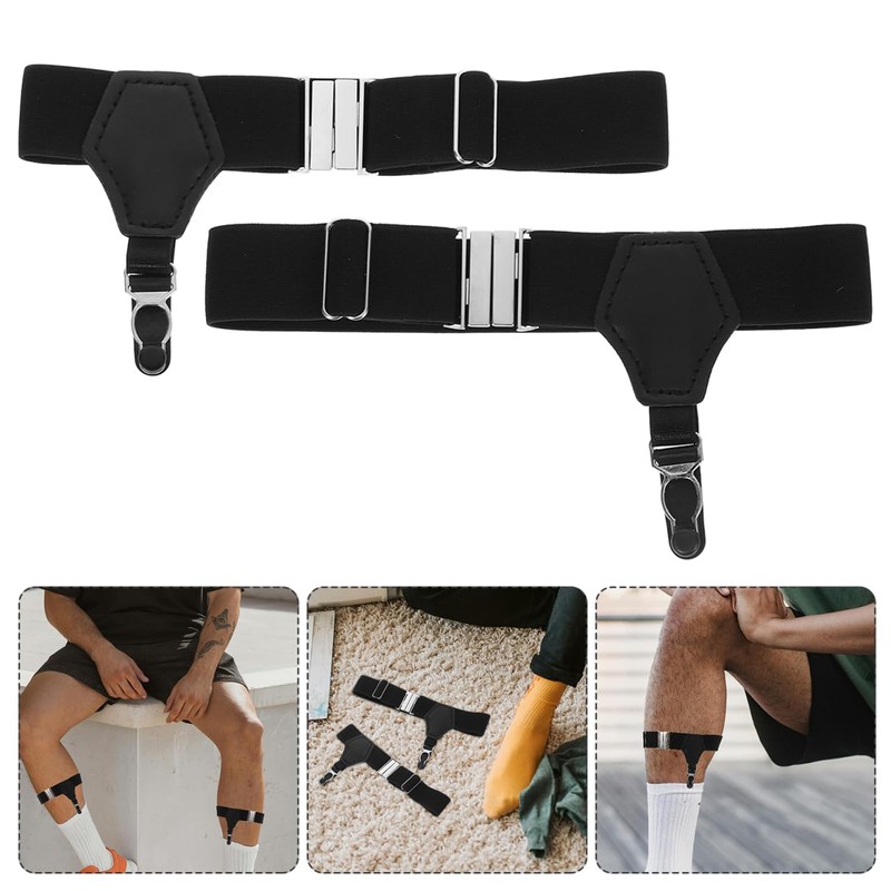 DEARMAMY Adjustable Garter Belts for Men Sock Suspenders Metal Hardware