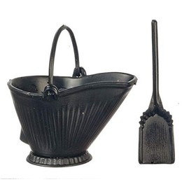 Melody Jane Dollhouse Coal Skuttle Bucket & Shovel Set Chrysnbon Fireside Accessory