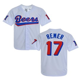 Rainbow Hawk Men's #17 Doug Remer Jersey Beers Movie Baseball Jersey (XL) White