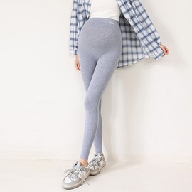 Momkong Maternity Leggings for Workout & Yoga Light Gray Oatmeal/L