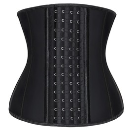 KIMIKAL Women Waist Trainer Corset Belt: Under Clothes Sport Tummy Control Long Torso Shapewear Black