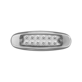 Grand General 78566 Amber Rectangular Spyder 12-LED Marker and Clearance Sealed Light with Clear Lens and Stainless Steel Rim