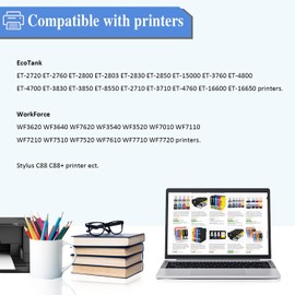 Sublimation Ink Refilled Bottles Work with Epson ET-2800 ET-2803 ET-2850 ET-2720 ET-2760 ET-4800 ET-15000 ET-2400 ET-3760 ET-4760 Inkjet Printers Heat Press Transfer on Mugs T-Shirts Pillow 4 x 100ML