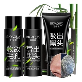 Bioaqua mascarilla negra set antiacné, elimina puntos negros en piel grasa