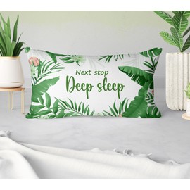 MNASAIOO Plant Next Stop Deep Sleep Throw Pillow Covers, Monstera Tropical Decorative Decor Pillows Covers for Bed Couch Bedroom Home, Botanical Housewarming 12x20 Pillow Cover Cases Gifts for Women