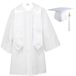 OSBO GradSeason Unisex Matte Kindergarten Graduation Gown Cap Tassel Set 2025 with White Plain Stole