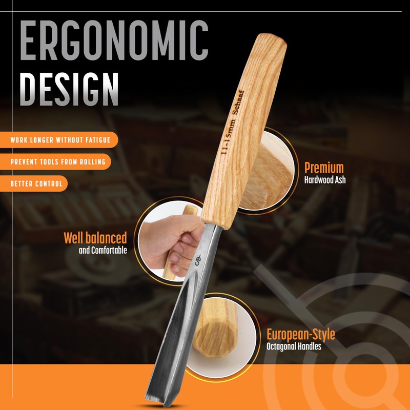 High-Quality Wood Carving Tools Set of 7 Chisels and Gouges