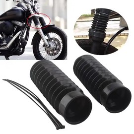 Deepa Ribusu 515393MS 39mm Harley Rev 250 Front Fork Boots, 39 Pie, Bobber Style, Excavator Pan, Sportster Evolution, Twin Cam Indian, Compatible