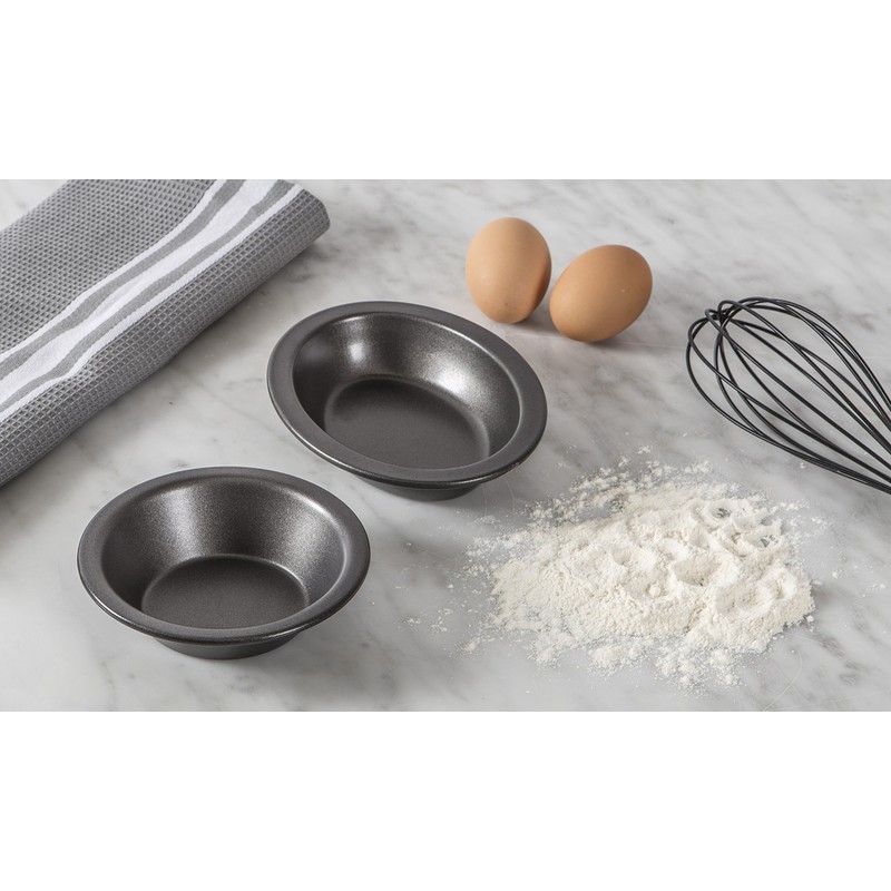 MASTERPRO MPHB74 Oval Pie Dish, Carbon Steel/Black