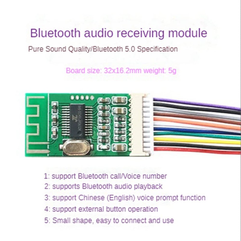 Roarrter BT5.0 Audio Receiver Module Wireless Bluetooth 5.0 Circuit Receiver