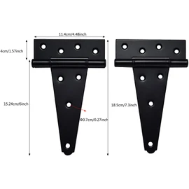 Heavy Duty Gate Hardware Kit,with Self Locking Gate Latch,2 PCS 6inch T-Hinges,1 PC 6.5inch Gate Handle
