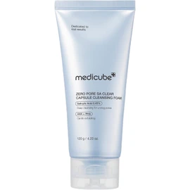 Medicube Limpiador facial Zero Pore Clear Blue Capsule para textura de piel, puntos negros y cuidado de poros AHA, BHA y PHA para doble limpieza, lavado facial suave diario, cuidado de la piel