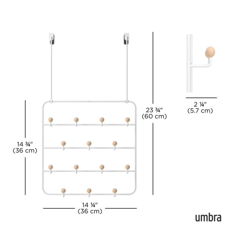 Umbra Estique Over The Door Coat Rack & Multi-Use Organizer,