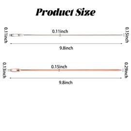 URROMA 9.8inch Belt Guide Thread Tool, 4 Pcs Drawstring Threader Copper Plated Iron Sewing Loop for Sweatpants Hoodie Elastic Waistband Replacement